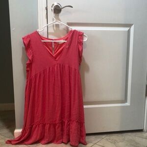 Altar'd State Pink Sleeveless Sundress with V-Neck
